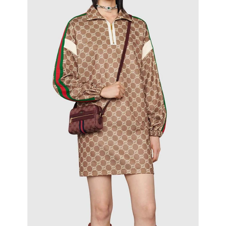 Replica bag The mini O Gucci Ophidia Mini Bag With Web Burgundy