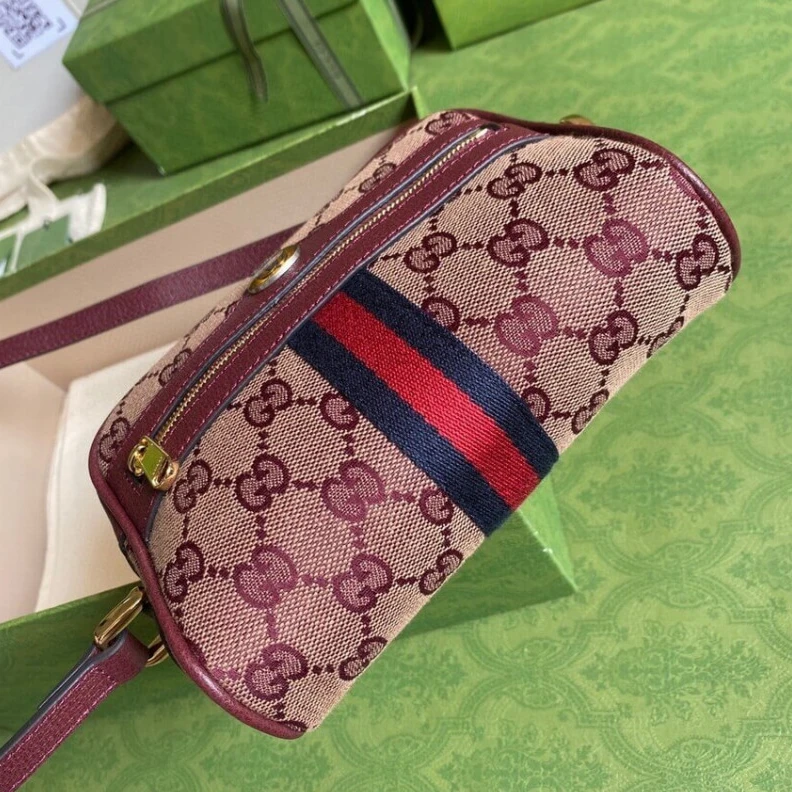 Replica bag The mini O Gucci Ophidia Mini Bag With Web Burgundy