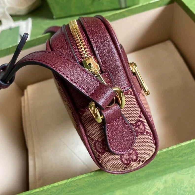 Replica bag The mini O Gucci Ophidia Mini Bag With Web Burgundy
