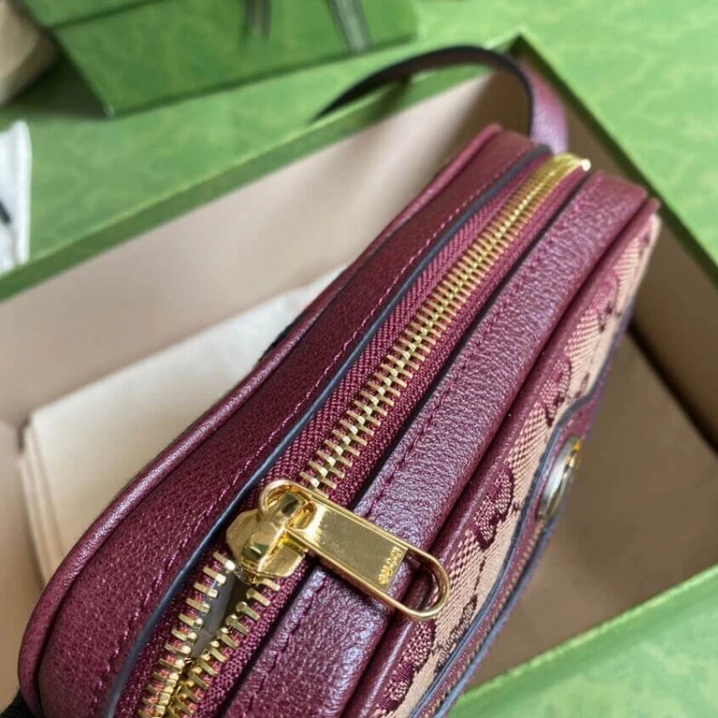 Replica bag The mini O Gucci Ophidia Mini Bag With Web Burgundy