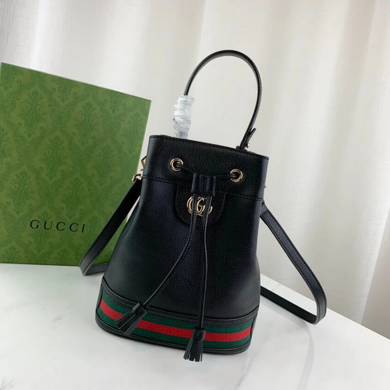 Kitlife Black ‘Oph Gucci Ophidia Small Bucket Bag Black