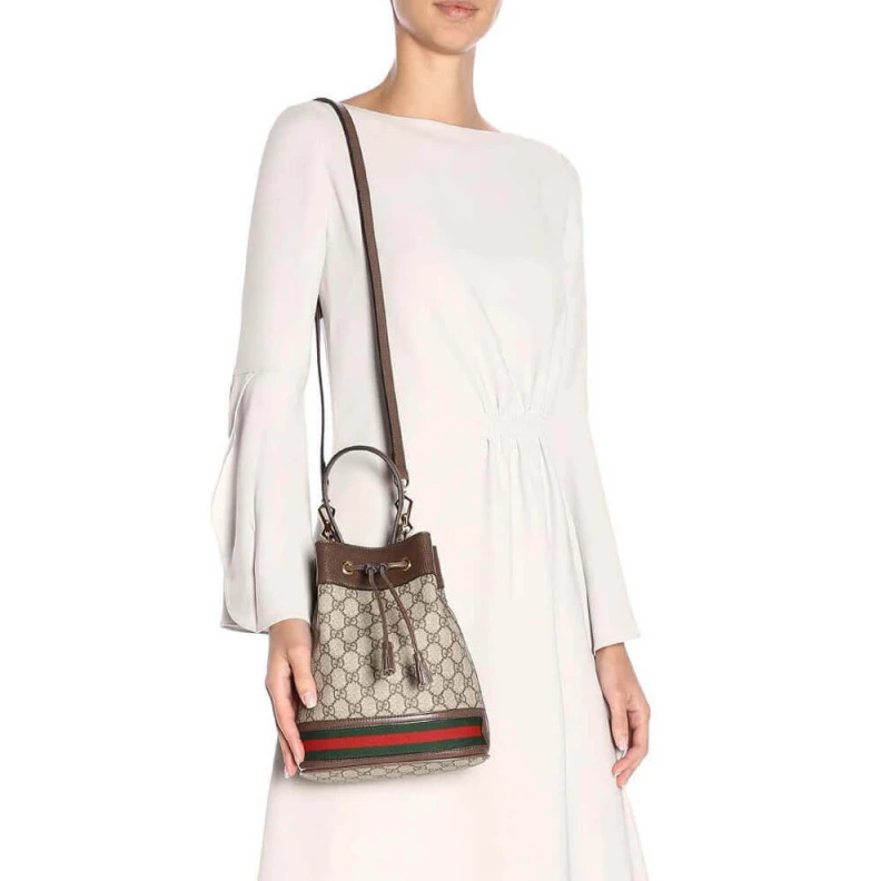 Replica bags lv Green and Gucci Ophidia Small GG Bucket Bag