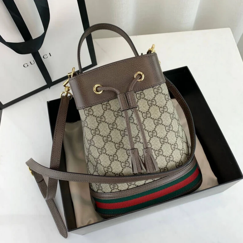Replica bags lv Green and Gucci Ophidia Small GG Bucket Bag