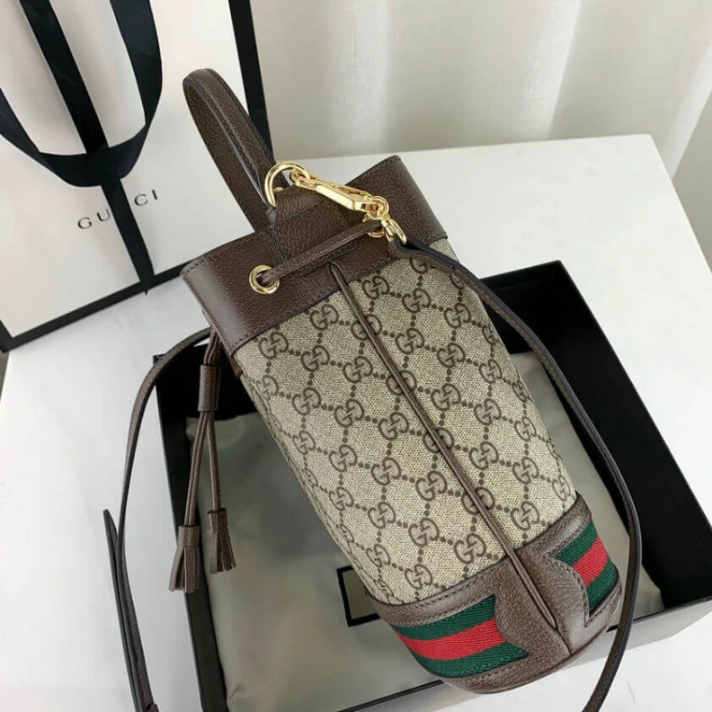 Replica bags lv Green and Gucci Ophidia Small GG Bucket Bag