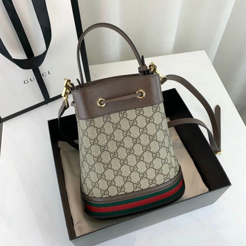Replica bags lv Green and Gucci Ophidia Small GG Bucket Bag