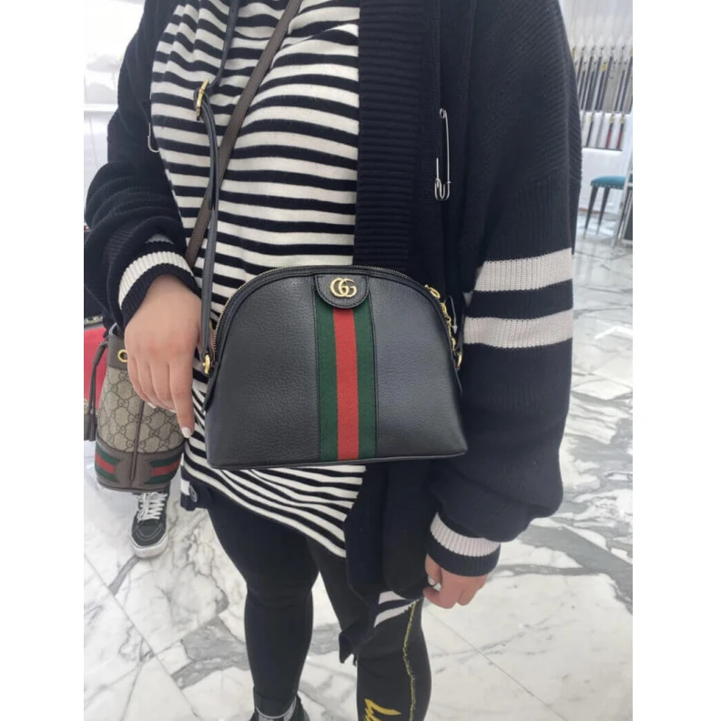 Replica bags Green and Gucci Ophidia Small Shoulder Bag in Black Leather