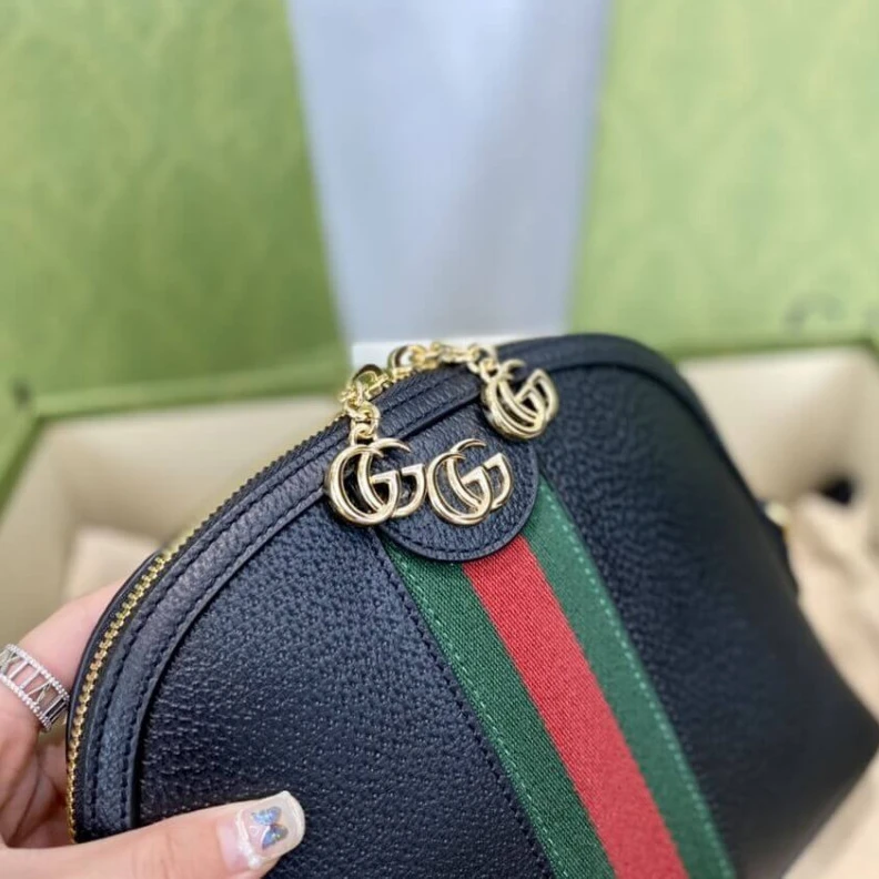 Replica bags Green and Gucci Ophidia Small Shoulder Bag in Black Leather