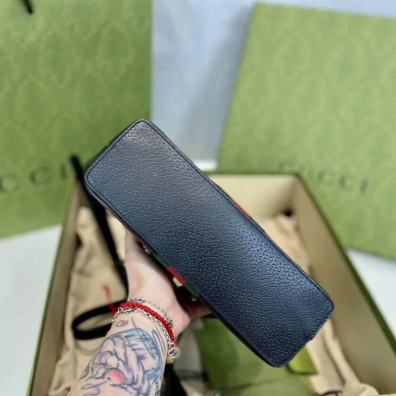 Replica bags Green and Gucci Ophidia Small Shoulder Bag in Black Leather