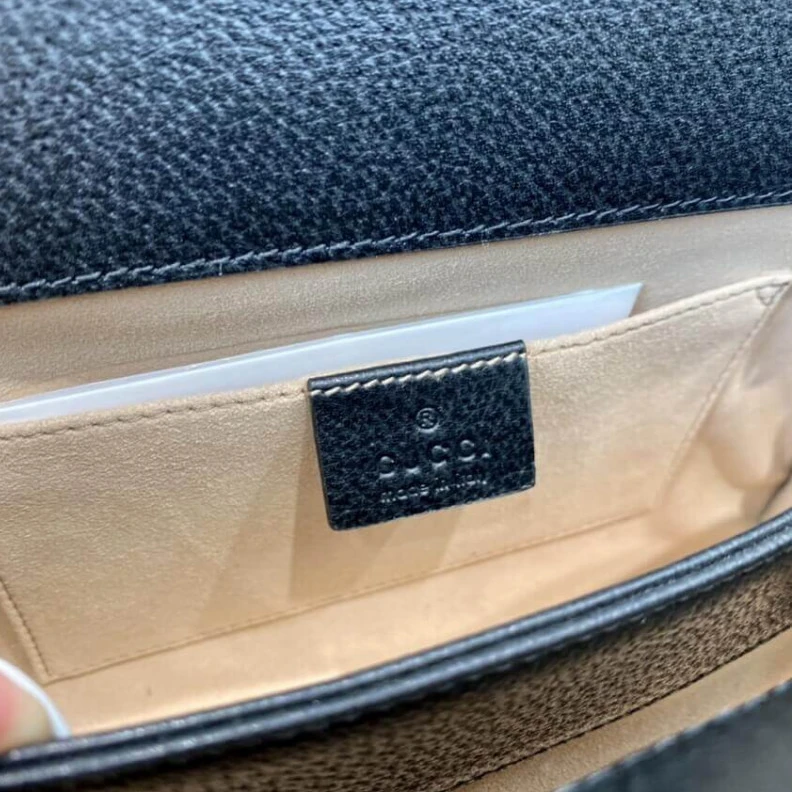 Replica bags lv Shiny gol Gucci Ophidia Small Shoulder Bag in Black Leather