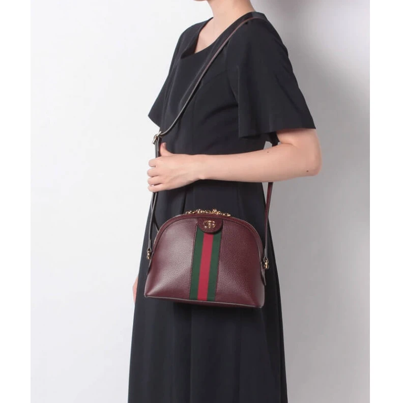 Replica bag Interior Gucci Ophidia Small Shoulder Bag in Burgundy Leather