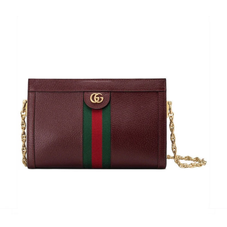 Double G Gucci Ophidia Small Shoulder Bag in Burgundy Leather