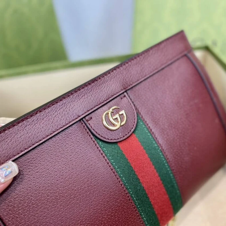 Replica bags Double G Gucci Ophidia Small Shoulder Bag in Burgundy Leather