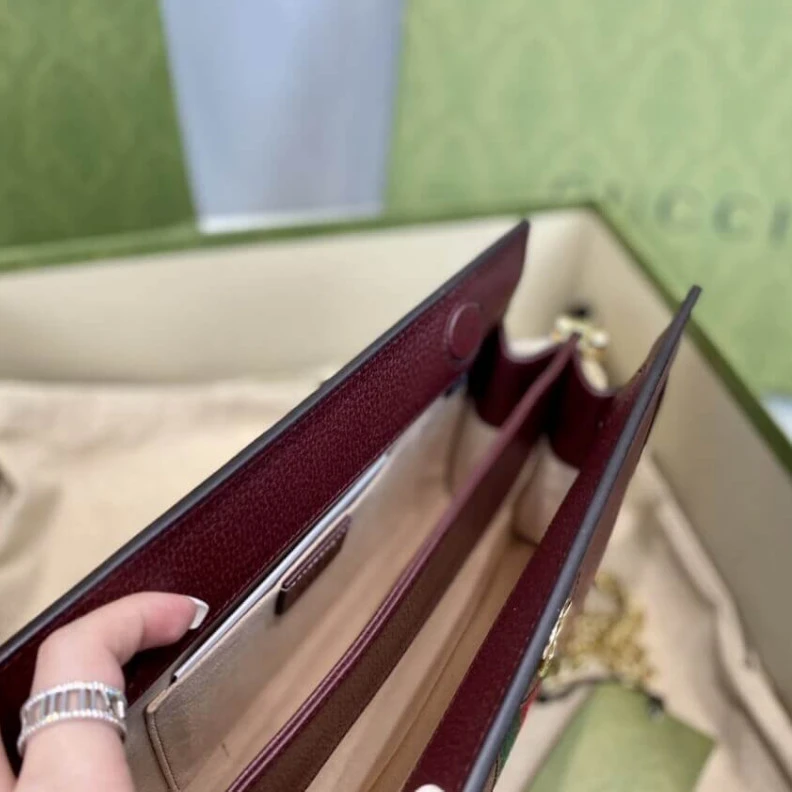Replica bags Double G Gucci Ophidia Small Shoulder Bag in Burgundy Leather