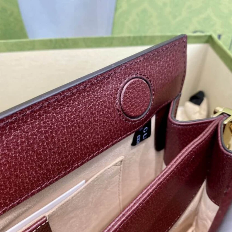 Replica bags Double G Gucci Ophidia Small Shoulder Bag in Burgundy Leather