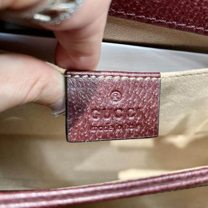 Replica bags Double G Gucci Ophidia Small Shoulder Bag in Burgundy Leather