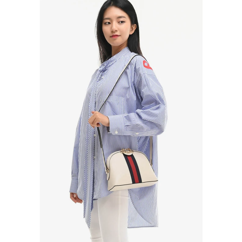 Replica bags lv Zipper pu Gucci Ophidia Small Shoulder Bag in White Leather