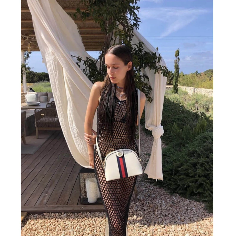 Replica bags lv Zipper pu Gucci Ophidia Small Shoulder Bag in White Leather