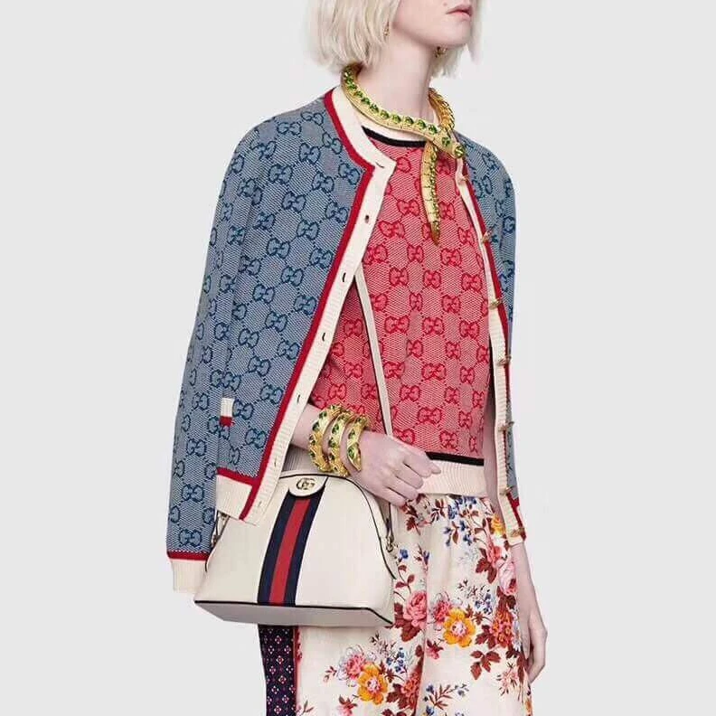 Replica bags lv Zipper pu Gucci Ophidia Small Shoulder Bag in White Leather