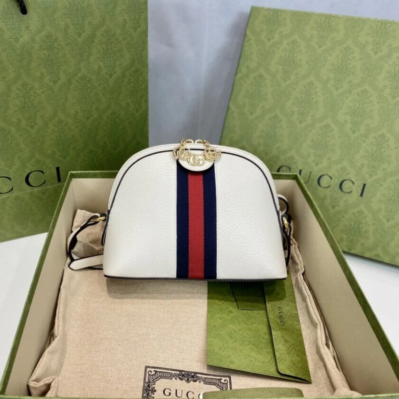 Replica bags lv Zipper pu Gucci Ophidia Small Shoulder Bag in White Leather