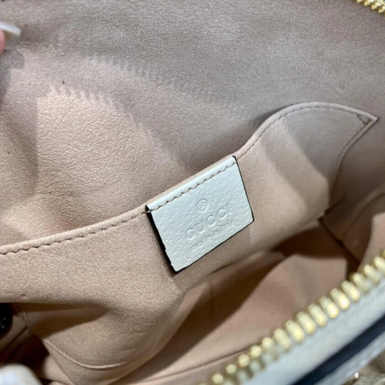 Replica bags lv Zipper pu Gucci Ophidia Small Shoulder Bag in White Leather