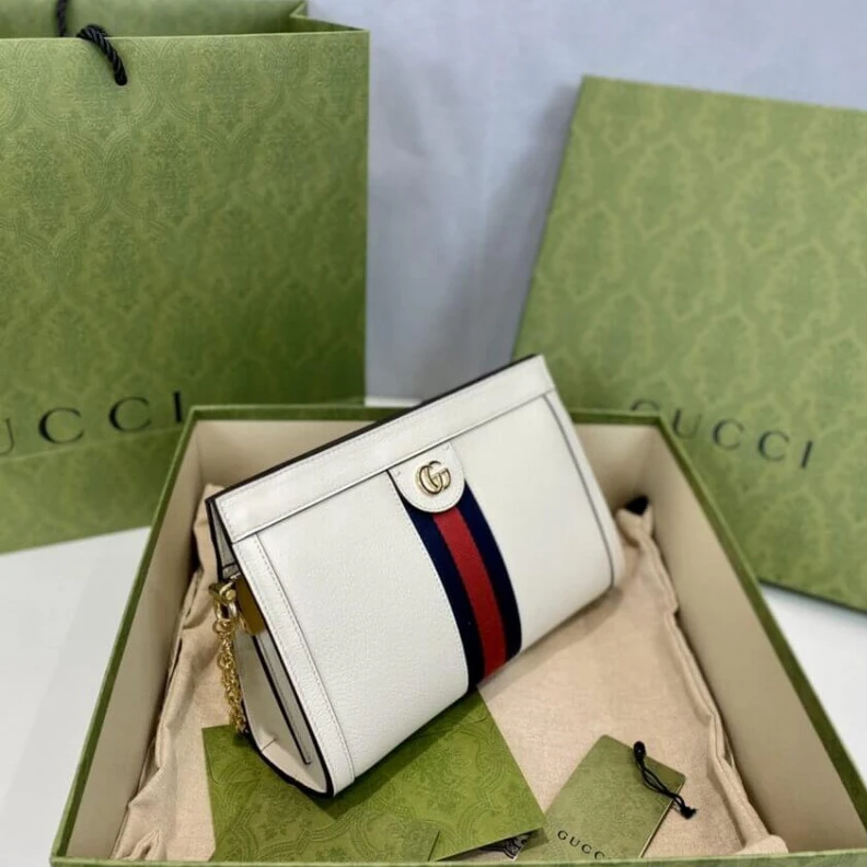 Kitlife ru Handpaint Gucci Ophidia Small Shoulder Bag in White Leather