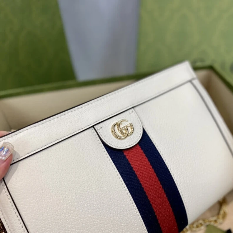 Kitlife ru Handpaint Gucci Ophidia Small Shoulder Bag in White Leather