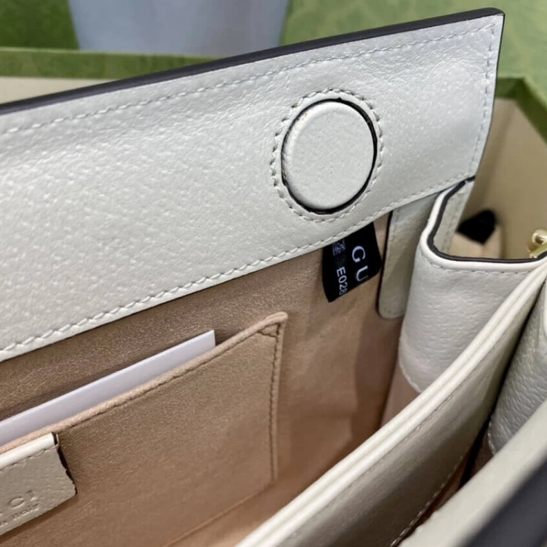 Kitlife ru Handpaint Gucci Ophidia Small Shoulder Bag in White Leather