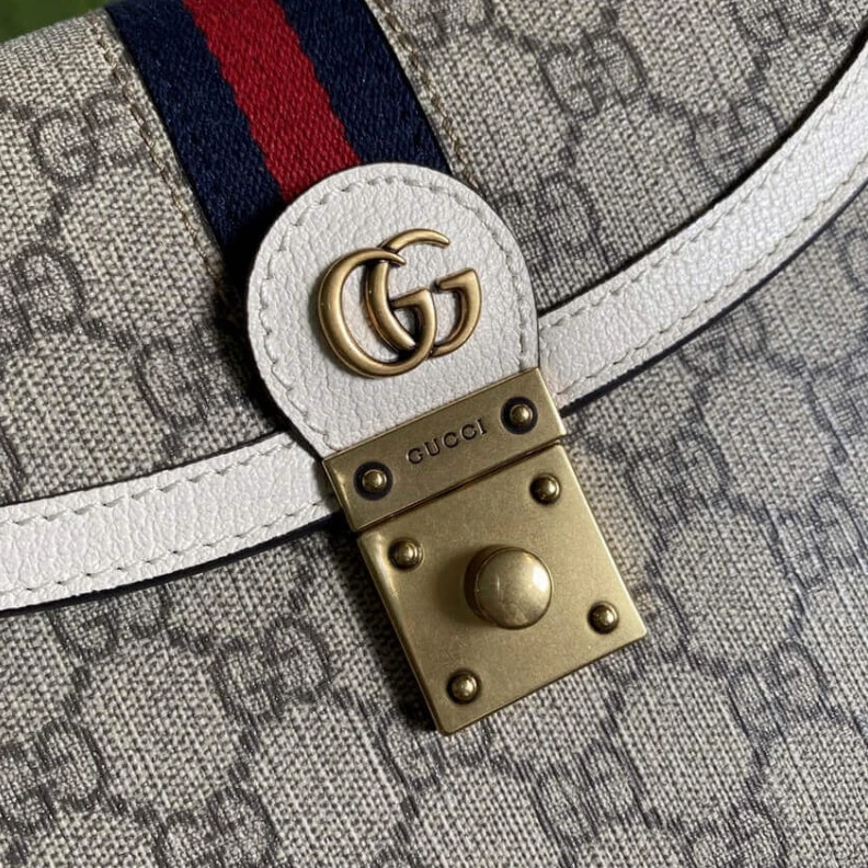 Kitlife The world Gucci Ophidia Small Top Handle Bag With Web White