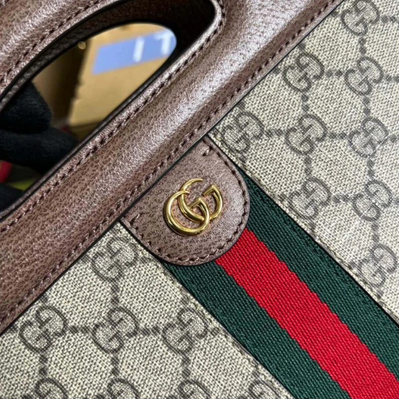 Lv belts replica Microfibr Gucci Ophidia Small Tote With Web Brown