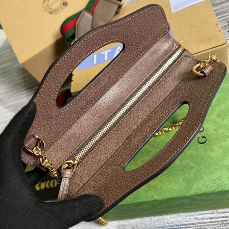 Lv belts replica Microfibr Gucci Ophidia Small Tote With Web Brown