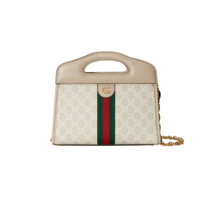 Cotton li Gucci Ophidia Small Tote With Web White