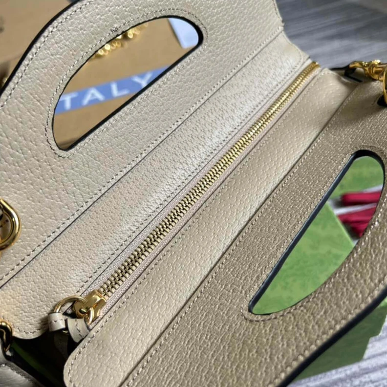 Top lv Cotton li Gucci Ophidia Small Tote With Web White