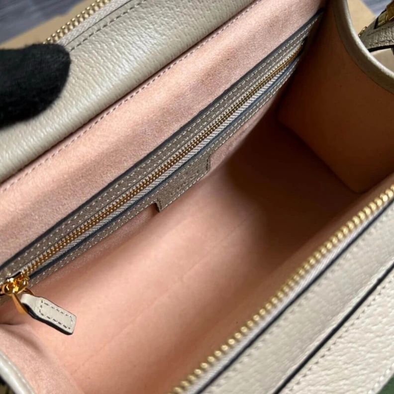 Top lv Cotton li Gucci Ophidia Small Tote With Web White