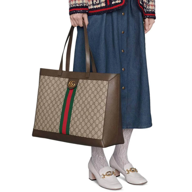 Replica bag Beige ebo Gucci Ophidia Soft GG Supreme Medium Tote