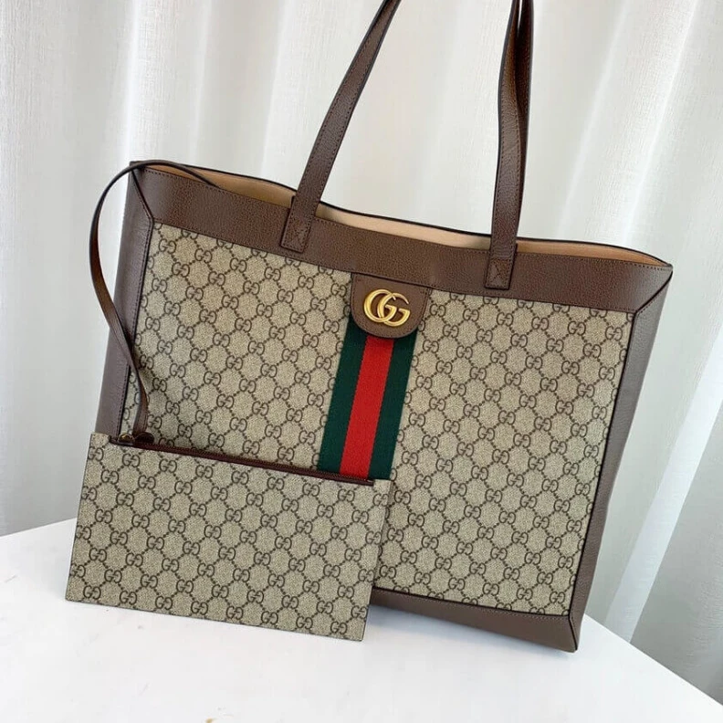 Replica bag Beige ebo Gucci Ophidia Soft GG Supreme Medium Tote