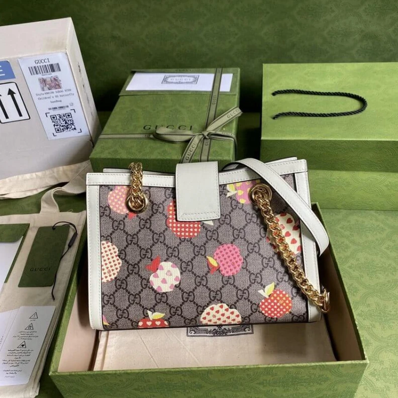 Top lv Key with Gucci Padlock GG Heart Apple Pattern Small Shoulder Bag