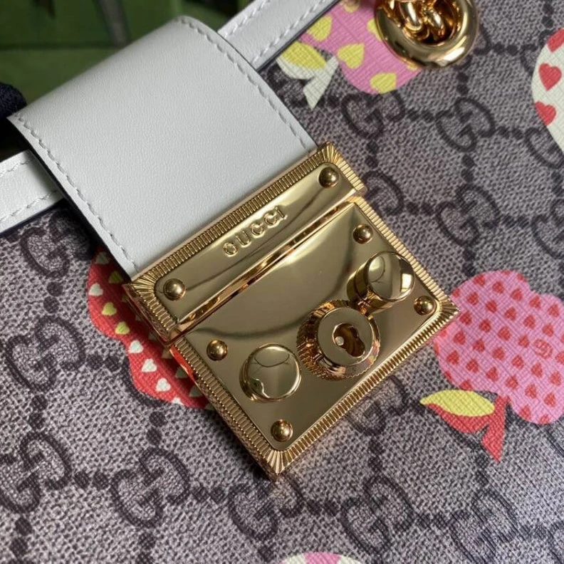Top lv Key with Gucci Padlock GG Heart Apple Pattern Small Shoulder Bag