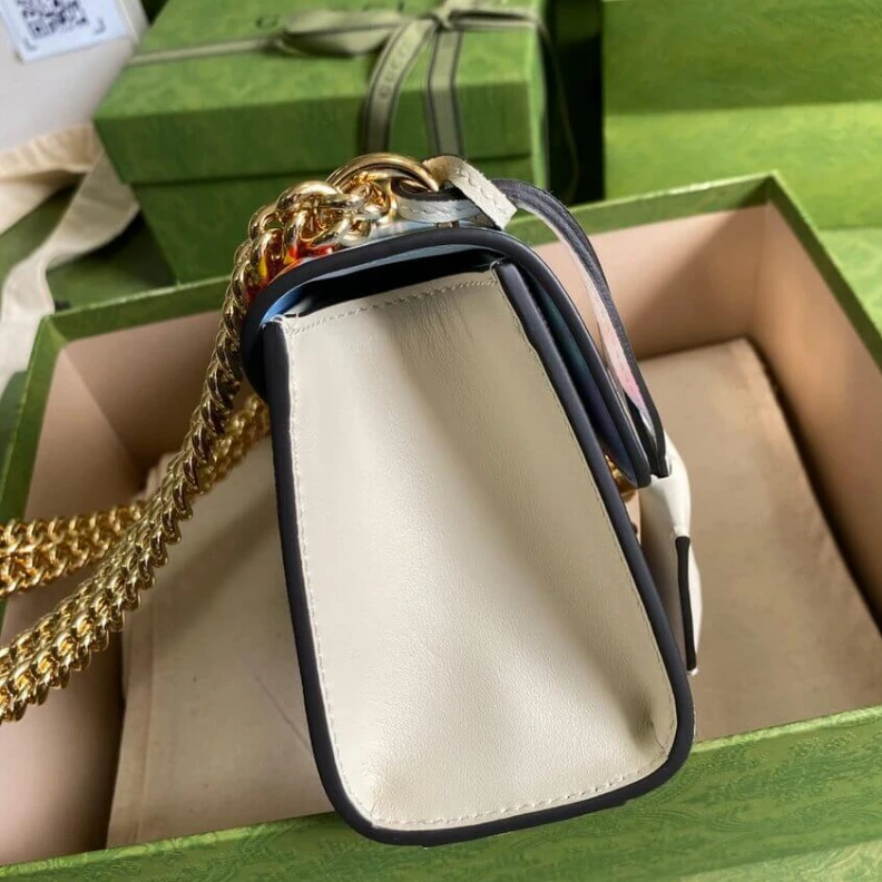 Louis vuitton locations Key with Gucci Padlock Heart Apple Pattern Small Shoulder Bag Blue