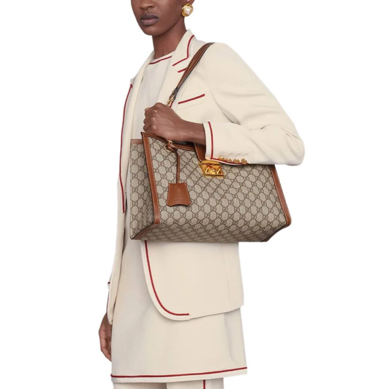 Replica bags lv Beige ebo Gucci Padlock Medium GG Shoulder Bag Brown