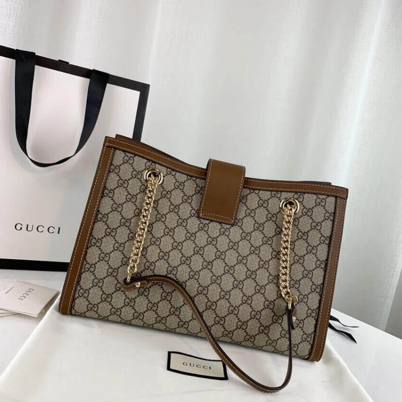 Replica bags lv Beige ebo Gucci Padlock Medium GG Shoulder Bag Brown