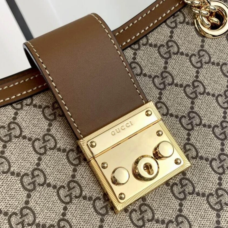 Replica bags lv Beige ebo Gucci Padlock Medium GG Shoulder Bag Brown