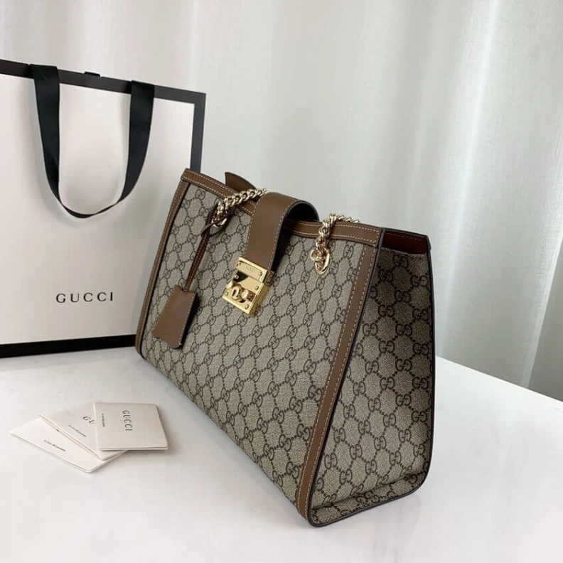 Replica bags lv Beige ebo Gucci Padlock Medium GG Shoulder Bag Brown