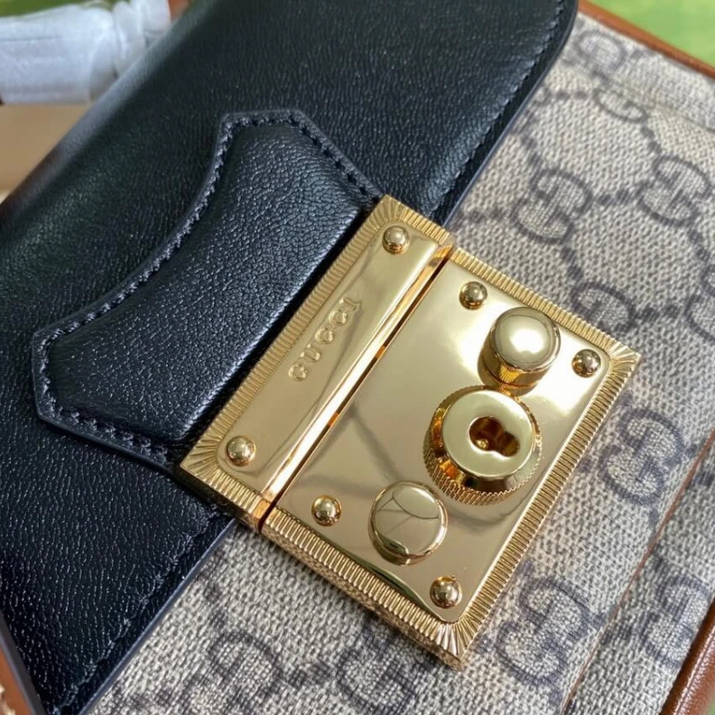 Replica bag Microfibr Gucci Padlock Mini Bag Black