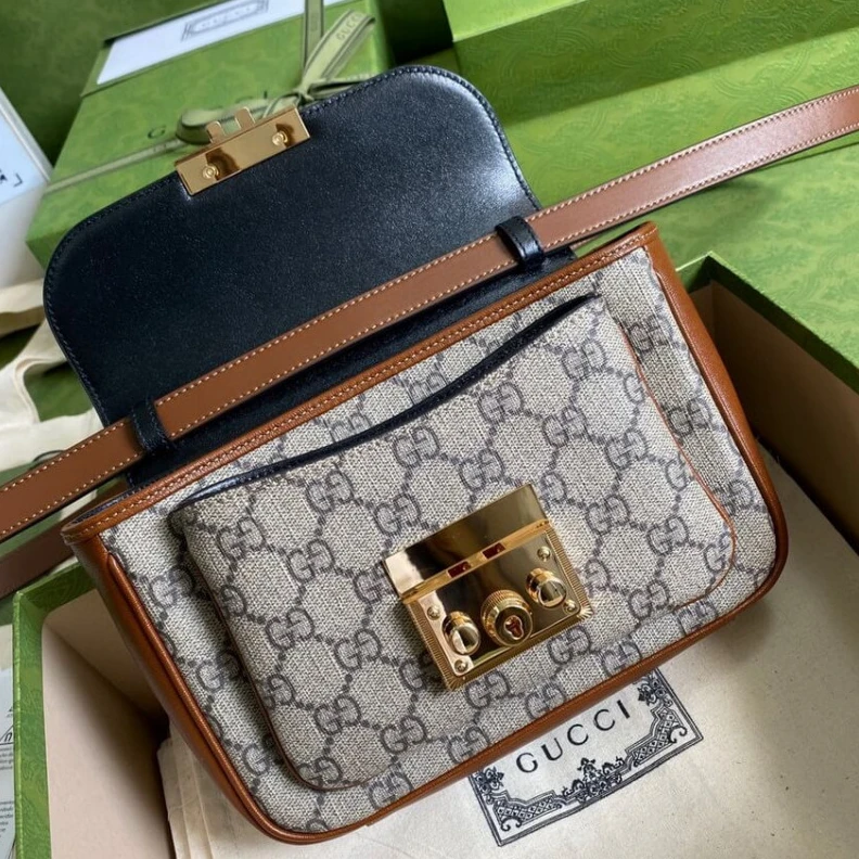 Replica bag Microfibr Gucci Padlock Mini Bag Black