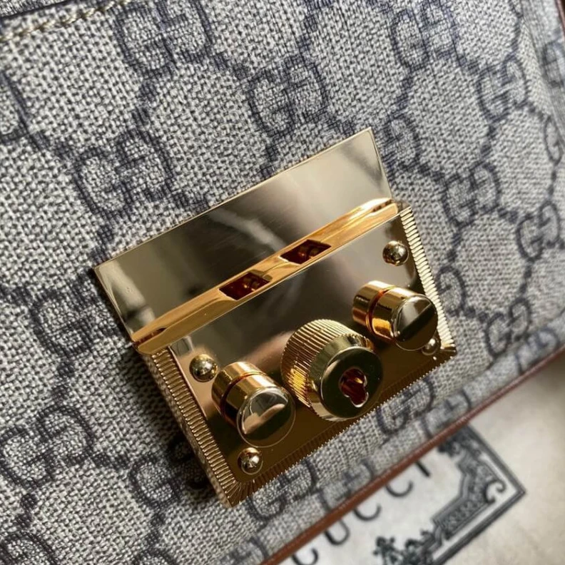 Replica bag Microfibr Gucci Padlock Mini Bag Black