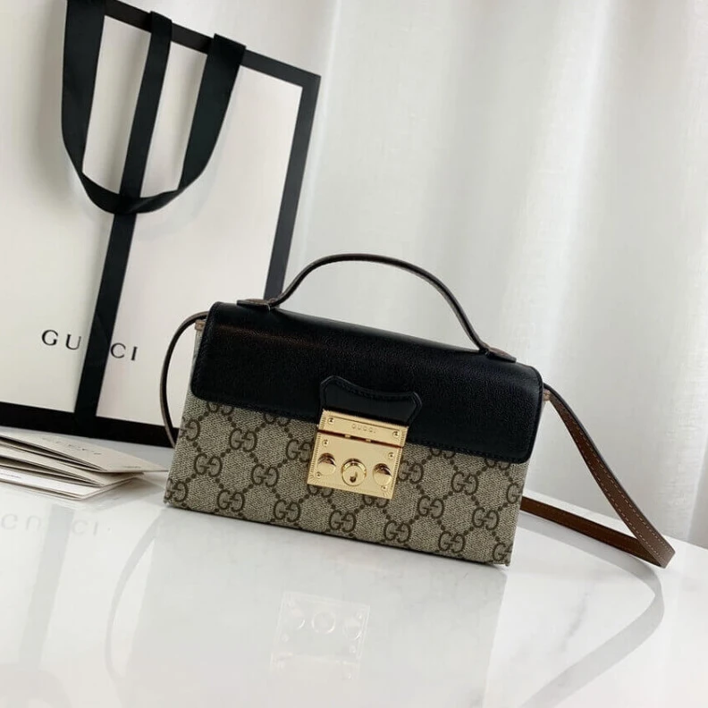 Replica bags Lock clor Gucci Padlock Mini Bag Black
