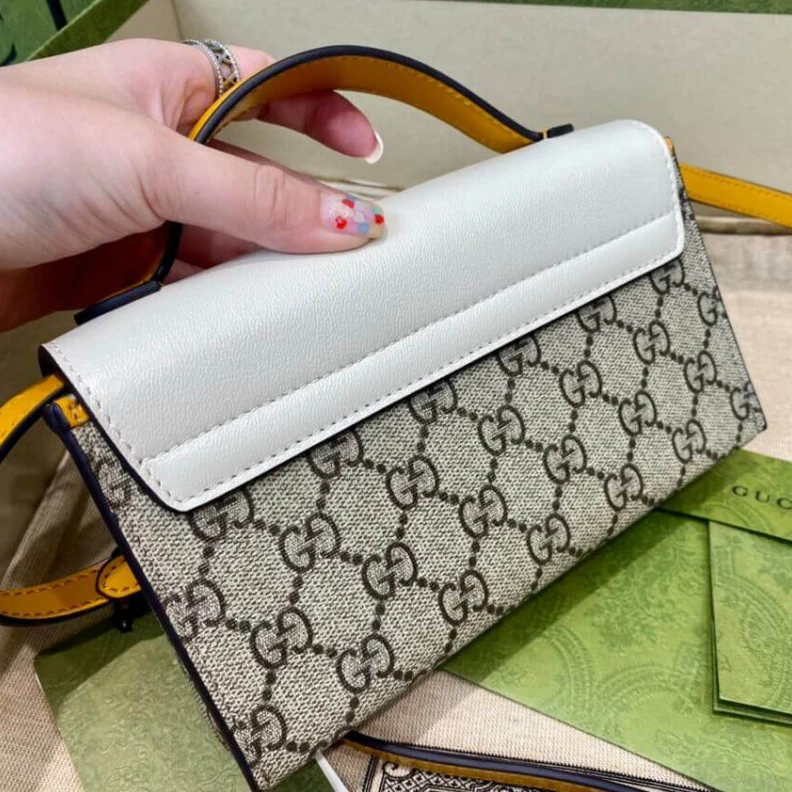 Replica bag <span styl Gucci Padlock Mini Bag White
