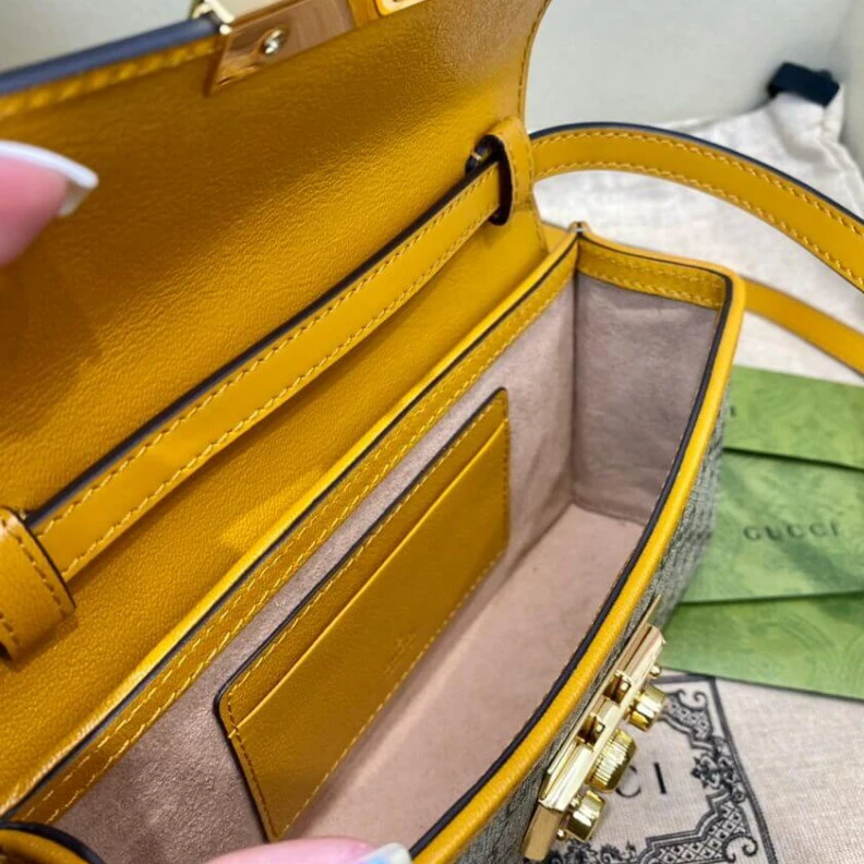 Replica bag <span styl Gucci Padlock Mini Bag White