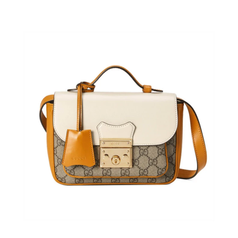 Key with Gucci Padlock Mini Bag White