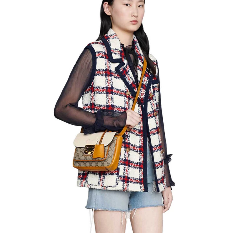 Lv belts replica Key with Gucci Padlock Mini Bag White